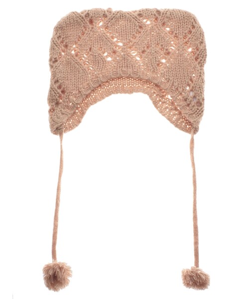 merry jenny（メリージェニー）の「animalポンポンニットcap（ニットキャップ/ビーニー・レディース・チャコールグレー/ピンク/ベージュ・F）」の7枚目の写真