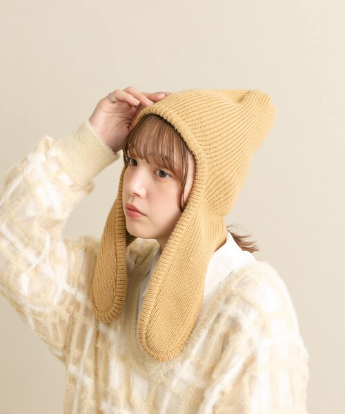 KBF（ケイビーエフ）の「ロングイヤーフラップニットキャップ（ニットキャップ/ビーニー・レディース・RED/BEIGE/BLACK・one）」の17枚目の写真