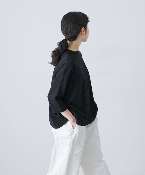 かぐれ（カグレ）の「ワイド6分袖プルオーバー（Tシャツ/カットソー・レディース・OFF/BROWN/BLACK・FREE）」の16枚目の写真