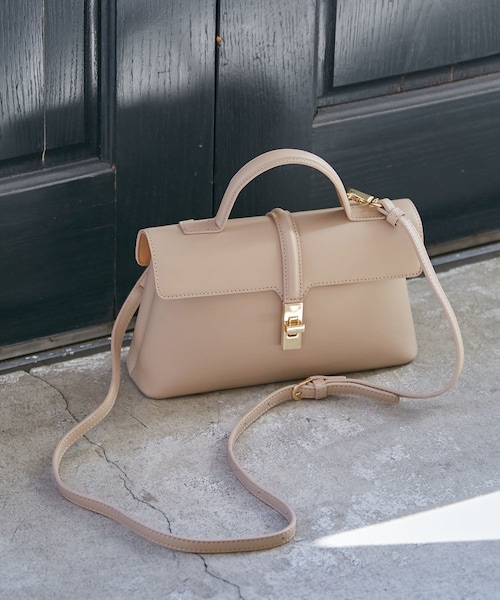 VIS（ビス）の「ひねり金具ワンハンドルミニショルダーバッグ/2WAY（ショルダーバッグ・レディース・グレー系/ベージュ/ベージュ系・F）」の4枚目の写真
