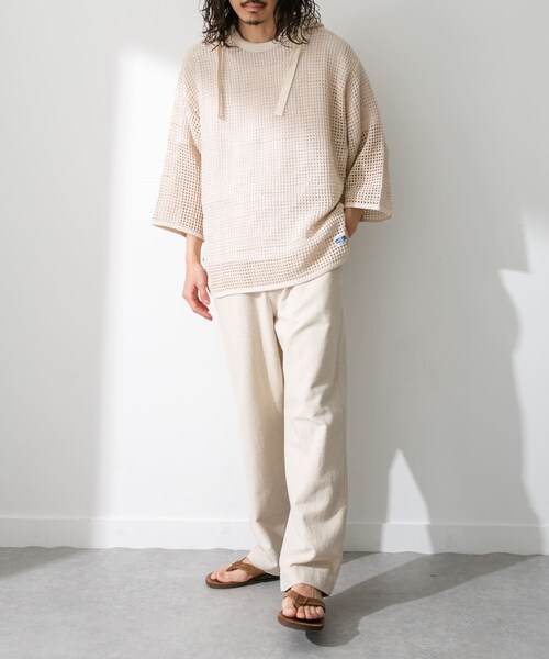 URBAN RESEARCH Sonny Label（アーバンリサーチサニーレーベル）の「ARMY TWILL　Cotton Mesh Hoodie（パーカー・メンズ・ECRU/L.KHAKI・M/L）」の7枚目の写真