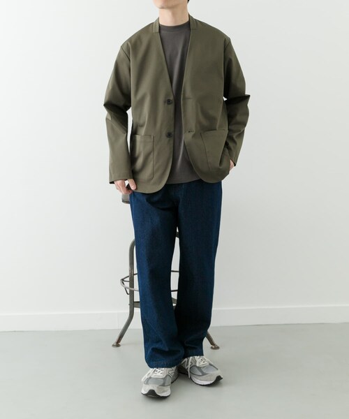 ITEMS URBANRESEARCH（アイテムズ アーバンリサーチ）の「『セットアップ対応』マシンウォッシャブルピケノーラペルジャケット（テーラードジャケット・メンズ・BLK/KHK/NVY・M/L）」の19枚目の写真
