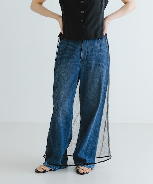 URBAN RESEARCH（アーバンリサーチ）の「AMOMENTO　SHEER LACE LONG SKIRT（スカート・レディース・BLACK/WHITE・0）」の2枚目の写真