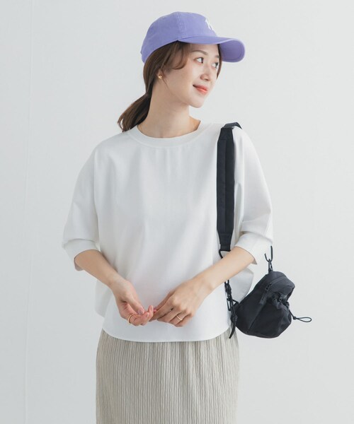 URBAN RESEARCH DOORS（アーバンリサーチドアーズ）の「ニットドッキングドルマン プルオーバー（Tシャツ/カットソー・レディース・OFF WHITE/L.KHAKI/NAVY/BLACK/RED BEANS・Free）」の9枚目の写真