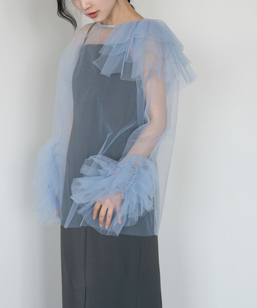 URBAN RESEARCH ROSSO（アーバンリサーチロッソ）の「ANDRESD　blooming tulle dress（ワンピース・レディース・L/BLUE/BLACK・36/38）」の8枚目の写真