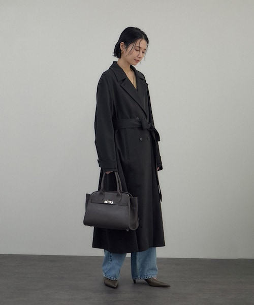 ADAM ET ROPE'（アダムエロペ）の「ニュアンストレンチコート（トレンチコート・レディース・ブラック/カーキ・F）」の8枚目の写真