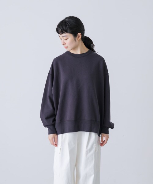 かぐれ（カグレ）の「『ユニセックス』コットンクルーネックスウェットプルオーバー（スウェット・レディース・OATMEAL/CHARCOAL/OATMEAL A/CHARCOAL A・1/2）」の13枚目の写真