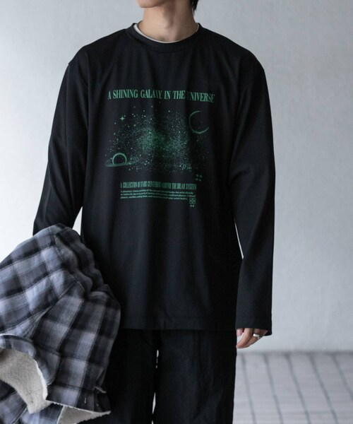 SENSE OF PLACE by URBAN RESEARCH(センスオブプレイスバイアーバンリサーチ)の「Galaxy Graphic Long-Sleeve T-shirts(Tシャツ/カットソー・メンズ・WHITE/BLACK/L.GRAY・M/L)」の17枚目の写真