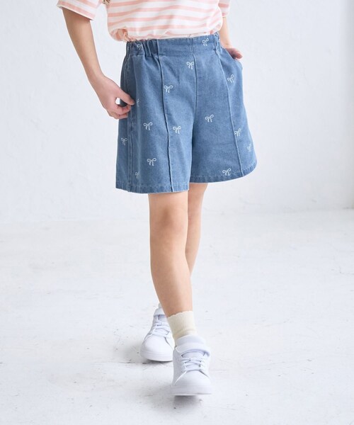 ROPE' PICNIC（ロペピクニック）の「【KIDS/キッズ】リボン柄デニムピンタックパンツ（デニムパンツ・キッズ・ブラック系/サックス・L/M/S）」の19枚目の写真