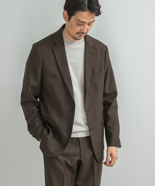 URBAN RESEARCH DOORS（アーバンリサーチドアーズ）の「LIFE STYLE TAILOR　ウールライクツイルコンフォータブルジャケット（テーラードジャケット・メンズ・NAVY/OLV BROWN/BLUE GRAY・S/M/L/XL）」の15枚目の写真