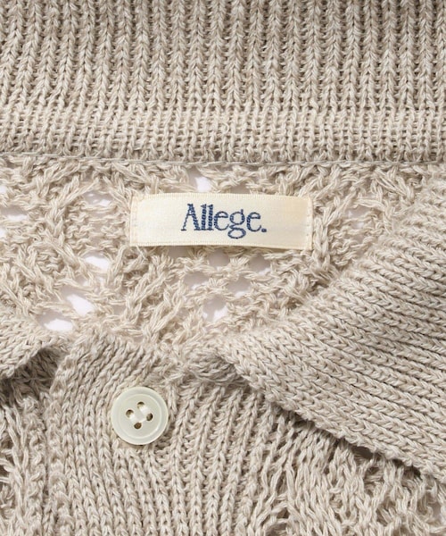 ADAM ET ROPE'（アダムエロペ）の「【Allege/アレッジ】Lace Hole Knit S/S Shirts（ニット/セーター・メンズ・チャコール/キナリ・3/4）」の15枚目の写真