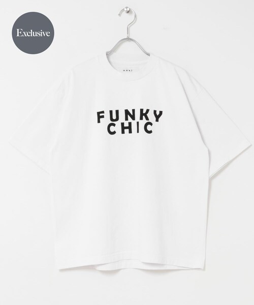 かぐれ（カグレ）の「『別注』HARi×かぐれ　FUNKY CHIC T-SHIRTS（Tシャツ/カットソー・レディース・WHITEBLACK/WHITEBLUE・1）」の3枚目の写真