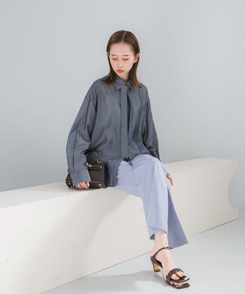 URBAN RESEARCH ROSSO（アーバンリサーチロッソ）の「タイ付デニムライクシアーシャツ（シャツ/ブラウス・レディース・L.BLUE/INDIGO・Free）」の17枚目の写真