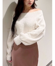 MERCURYDUO | ミニシャギーオフショルニット(ニット/セーター)