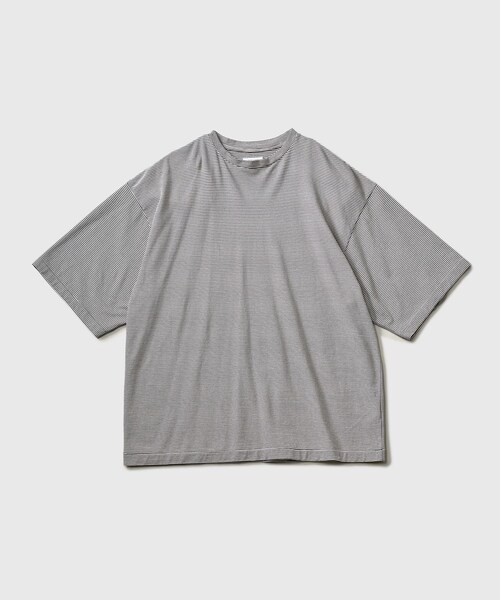 ADAM ET ROPE'（アダムエロペ）の「【KAPTAIN SUNSHINE/キャプテンサンシャイン】Hard Twisted Stripe Jersey Half-sleeve Tee（Tシャツ/カットソー・メンズ・グレー/ダークブラウン/パープル・3/4）」の2枚目の写真