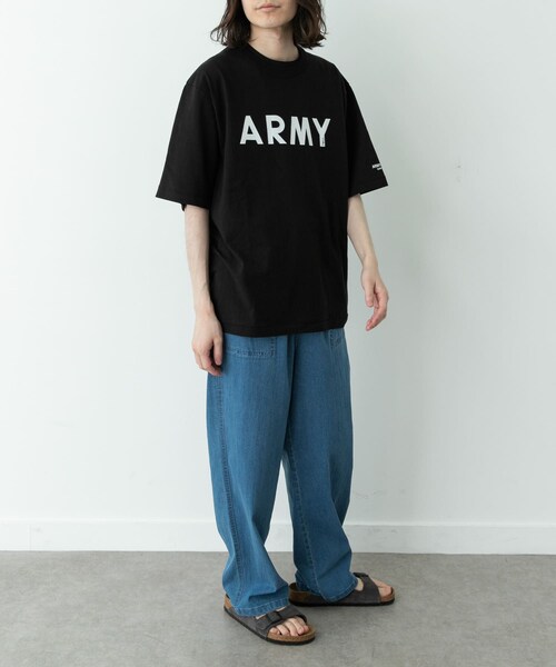 URBAN RESEARCH Sonny Label（アーバンリサーチサニーレーベル）の「ARMY TWILL　PRINT HSTEE ARMY（Tシャツ/カットソー・メンズ・BLACK/WHITE/BLUE/YELLOW・M/L）」の11枚目の写真