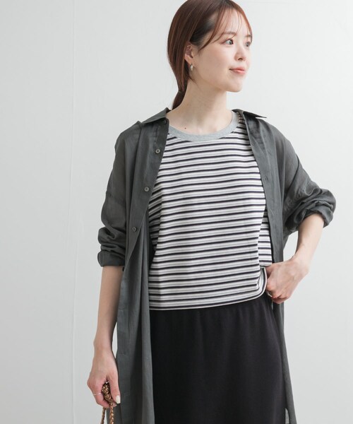 URBAN RESEARCH DOORS（アーバンリサーチドアーズ）の「BORDER BUSTIER（タンクトップ・レディース・GREY MULTI/BROWNMULTI/別注RED・M）」の11枚目の写真