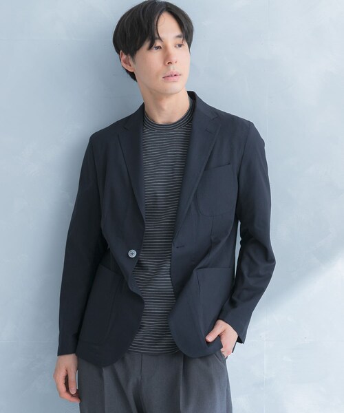 URBAN RESEARCH DOORS（アーバンリサーチドアーズ）の「LIFE STYLE TAILOR　ライトメッシュイージージャケット（テーラードジャケット・メンズ・BEIGE/NAVY・S/M/L/XL）」の2枚目の写真