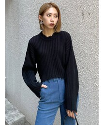 EMODA | ラウンドカットクラッシュニット(ニット/セーター)