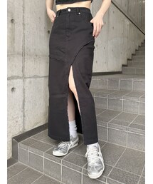 MURUA | デニムフロントオープンロングスカート(デニムスカート)