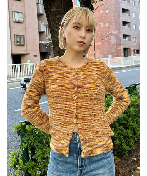 MURUA（ムルーア）の「ミニシャギーカーデトップス（カーディガン/ボレロ・レディース・ブルー/ブラウン・F）」の5枚目の写真