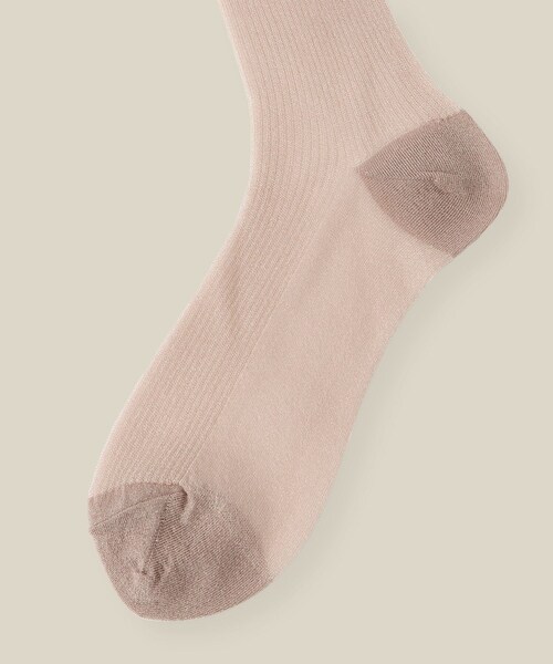 ROPE'（ロペ）の「ラメシアーソックス（ソックス/靴下・レディース・ブラック/ホワイト/ベージュ系・F）」の9枚目の写真