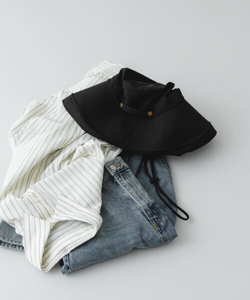 RODE SKO（ロデスコ）の「洗える畳める撥水日よけハット（ハット・レディース・BLACK/BROWN・Free）」の4枚目の写真