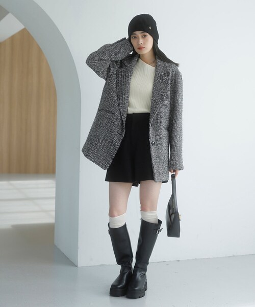 VIS（ビス）の「【新色追加】【アウター総選挙3位】シャギージャコット（その他アウター・レディース・ブラウン/ブラウン系/ベージュ/ブラック系・F）」の9枚目の写真