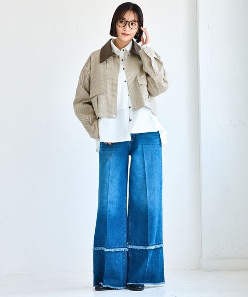 VIS（ビス）の「ショートカバーオールジャケット（カバーオール・レディース・ブラウン系/ベージュ・F）」の6枚目の写真