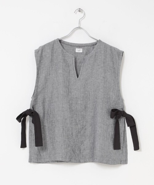 URBAN RESEARCH DOORS（アーバンリサーチドアーズ）の「ヘリンボーンリネンサイドリボンベスト（ベスト・レディース・CHARCOAL・Free）」の13枚目の写真