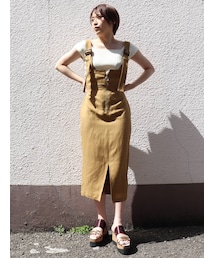 MURUA | リネンタッチタイトジャンスカ(ワンピース)