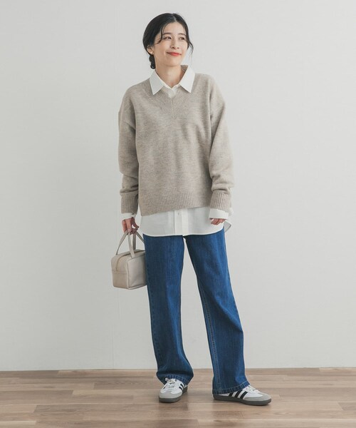 URBAN RESEARCH DOORS(アーバンリサーチドアーズ)の「VネックKNITプルオーバー(ニット/セーター・レディース・GREIGE/RED/NAVY・Free)」の10枚目の写真