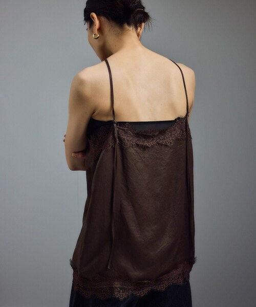 ADAM ET ROPE'(アダムエロペ)の「リバーレース2WAYキャミソール(キャミソール・レディース・ブラウン/ブラック・F)」の13枚目の写真