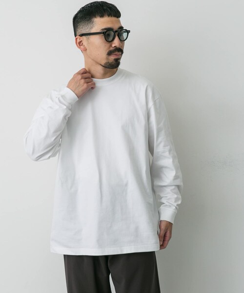 URBAN RESEARCH DOORS（アーバンリサーチドアーズ）の「『別注』HANES×DOORS　BEEFY-T DOORS FIT LONG-SLEEVE（Tシャツ/カットソー・メンズ・ホワイト/グレー/ダークグレー/ブラック/ネイビー・M/L/XL/XXL）」の9枚目の写真