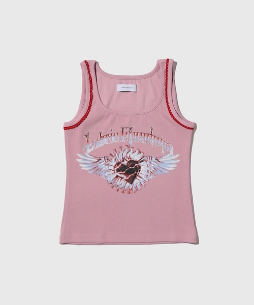 ADAM ET ROPE'（アダムエロペ）の「【LIBRIO MENDONCA/リブリオ メンドンサ】RIB FITTED TANK TOP（タンクトップ・メンズ・ブラック/ピンク・S）」の2枚目の写真