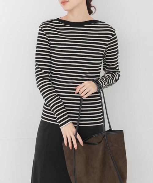 URBAN RESEARCH(アーバンリサーチ)の「『別注』LE MINOR×URBAN RESEARCH ボーダーカットソー(Tシャツ/カットソー・レディース・NoirEcru/MarineEc・-)」の7枚目の写真