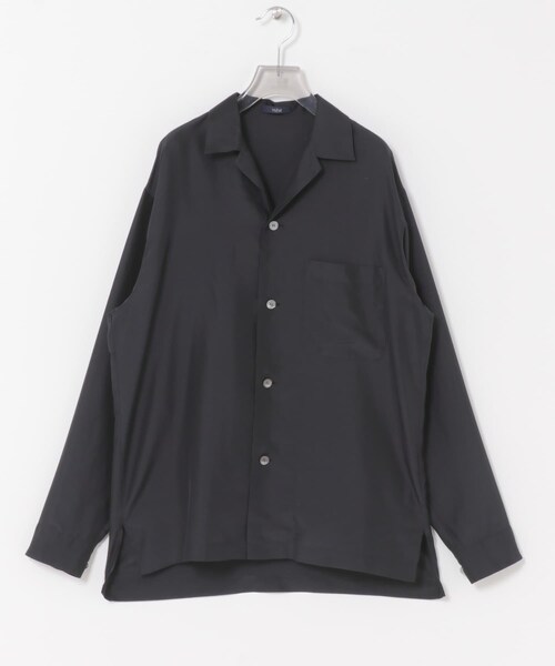 URBAN RESEARCH(アーバンリサーチ)の「YLEVE SILK HABUTAE PAJAMA SHIRTS(シャツ/ブラウス・メンズ・010 SUMI/110 ICE BL・3/4)」の9枚目の写真