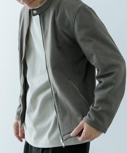 ITEMS URBANRESEARCH（アイテムズ アーバンリサーチ）の「裏フリース F.S. シングル ライダース（ライダースジャケット・メンズ・BLK/BRN/CHA・M/L）」の13枚目の写真