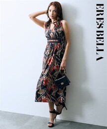 nissen | プリントカットソーノースリーブワンピース【ERES BELLA】(ワンピース)