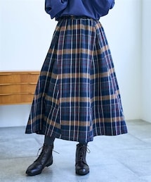 nissen | チェック柄切替フレアスカート【Otona Purete】(スカート)