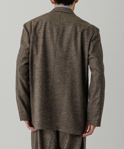 ADAM ET ROPE'(アダムエロペ)の「ハードクロス ダブルブレストジャケット / セットアップ対応(テーラードジャケット・メンズ・ブラック/ダークブラウン系・L/M)」の14枚目の写真