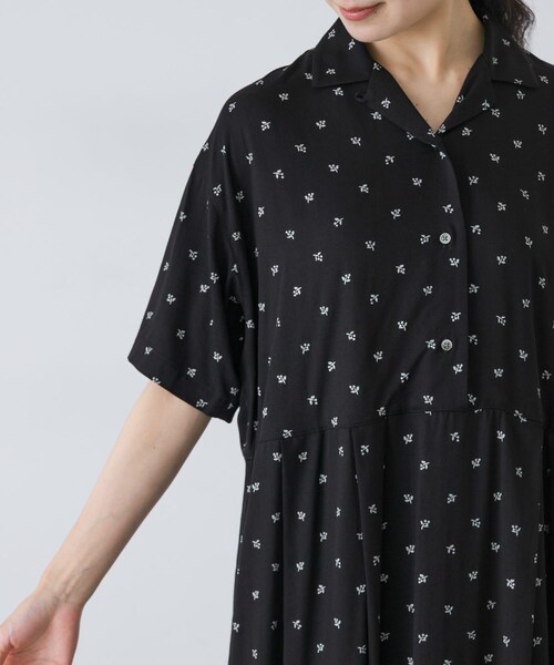 かぐれ（カグレ）の「『2サイズ展開』レーヨンモノトーンプリントワンピース（ワンピース・レディース・BLACK・0/1）」の14枚目の写真
