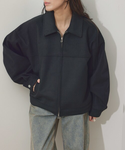 NERGY（ナージー）の「【防風＆透湿】ウールレイヤージャケット（その他アウター・レディース・ブラック/ベージュ・F）」の2枚目の写真