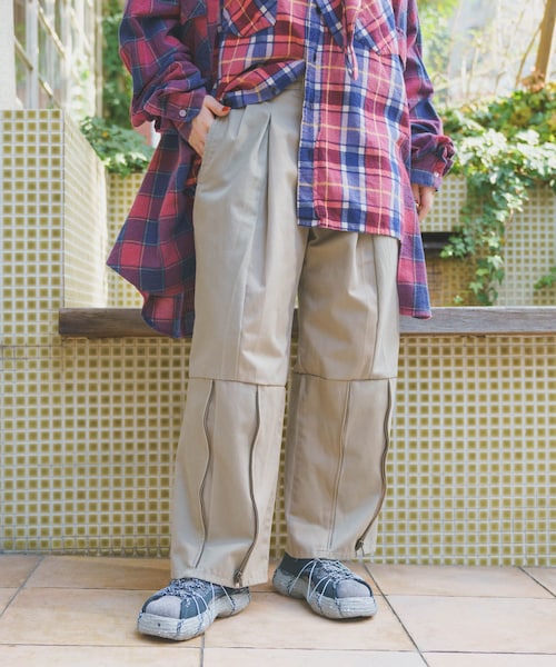 THE GOODLAND MARKET（ザグッドランドマーケット）の「77circa　make zip hem khaki trousers（その他パンツ・レディース・khaki1/khaki2/khaki3/navy1/navy2/navy3・30）」の5枚目の写真