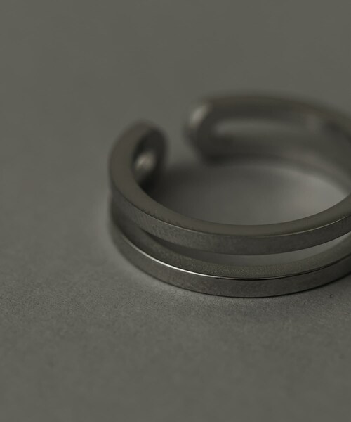 SMELLY（スメリー）の「ステンレスダブルラインリング（リング・メンズ・SLV・-）」の3枚目の写真