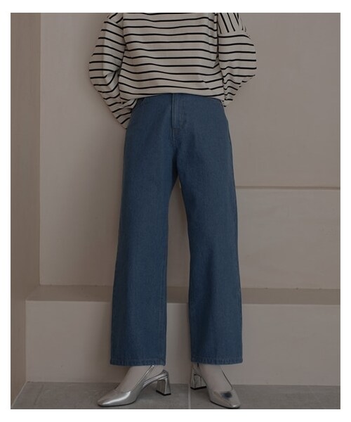 nissen（ニッセン）の「【sail】ルーズデニム（パンツ・レディース・ネイビー/ブルー・P58/P61）」の4枚目の写真