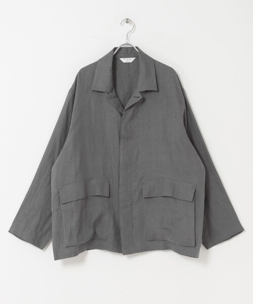 URBAN RESEARCH DOORS（アーバンリサーチドアーズ）の「STILL BY HAND　リネンシャツカバーオール（カバーオール・メンズ・TAUPE/BLACK/BLUE GREY・46/48）」の8枚目の写真