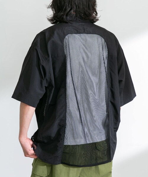 URBAN RESEARCH Sonny Label（アーバンリサーチサニーレーベル）の「ARMY TWILL　Nylon OX Mesh H/S Shirts（シャツ/ブラウス・メンズ・BLACK/KHAKI/WHITE・S/M）」の14枚目の写真