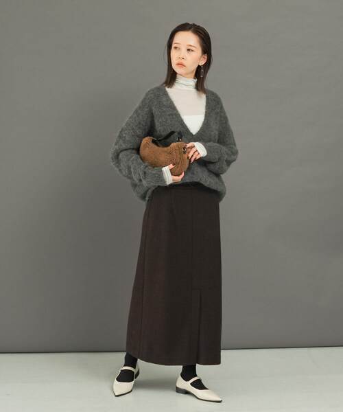 URBAN RESEARCH ROSSO（アーバンリサーチロッソ）の「ウール混ブークレストレートスカート（スカート・レディース・BLUE/CAMEL/CHARCOAL・36/38）」の7枚目の写真