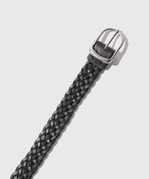 ADAM ET ROPE'（アダムエロペ）の「【URU/ウル】LEATHER MESH BELT（ベルト・メンズ・ブラック・F）」の3枚目の写真